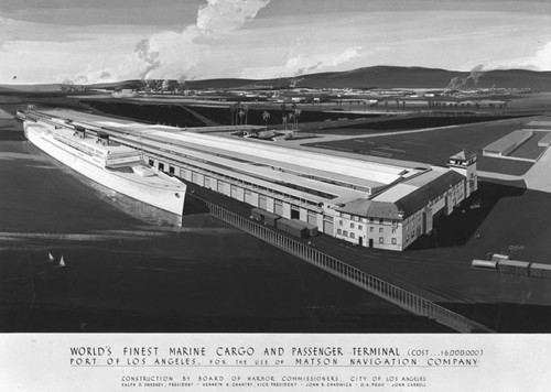 Marine cargo and passenger terminal, a drawing