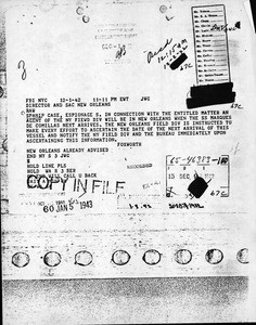 Federal Bureau of Investigation (FBI). Spanip documents, December 1942-January 1943