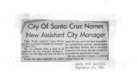 City Of Santa Cruz Names New Assistant City Manager