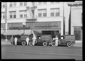 Service cars, Ruud Heater Company, Los Angeles, CA, 1930