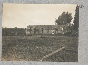 Porters of a caravan with luggage