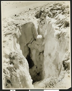Crevasse on Palisade(?) Glacier, eleven miles west of Big Pine