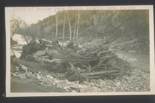 Wreck of Foster Park Bridge looking down stream