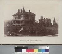 "Portland, Ore[gon], residences of Capt. Flanders and Mr. Lewis." [photographic print]