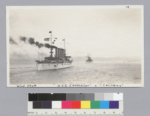 USS Charleston (ship) and California (ship), Great White Fleet, San Francisco. [photographic print]