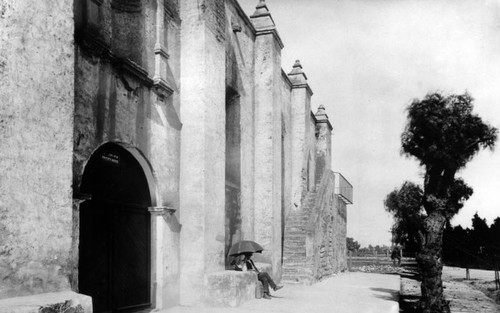 San Gabriel Mission door and steps