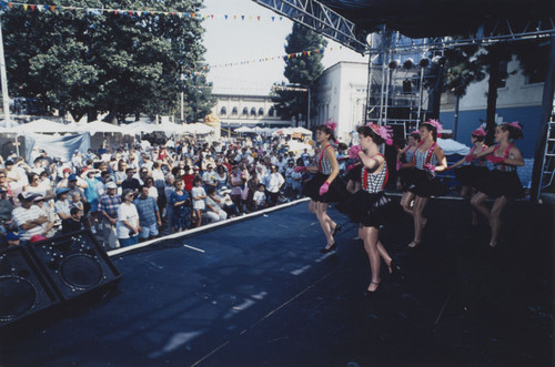 International Street Fair with dancers on stage, Orange, California, 1994