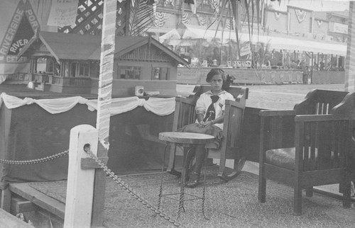 1910 Street Fair, Ainsworth Lumber & Milling Company booth, Orange, California