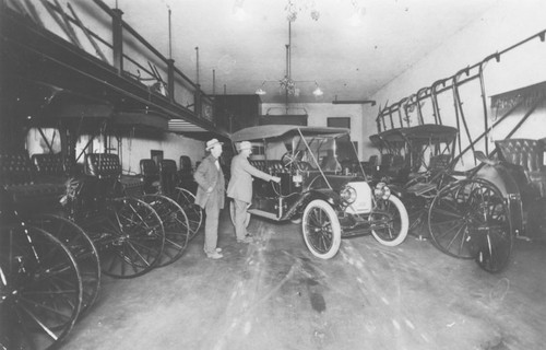 Michael Eltiste's Motor Company store interior, Orange, California, 1910