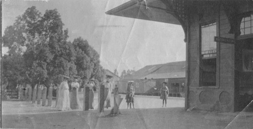 Santa Fe Depot and Park, Orange, California, ca. 1905