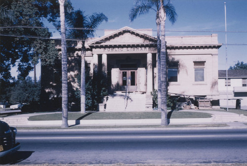 Orange Public Library, Carnegie building, 407 East Chapman Avenue, Orange, California, 1960