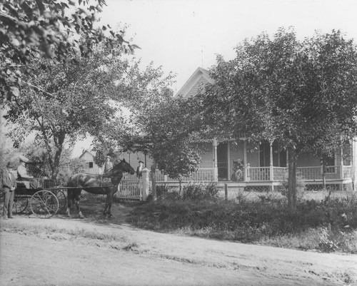 Persis Bartholomew Ainsworth at home in Orange, California, ca. 1900