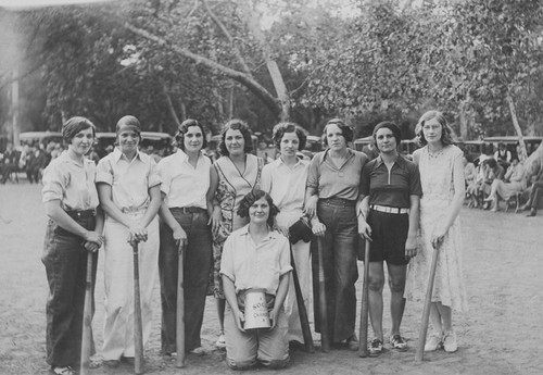 Santiago Orange Growers Association womens baseball team champions, Orange, California, 1931