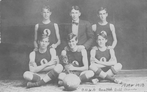 Orange Union High School boys basketball team, Orange, California, ca. 1910