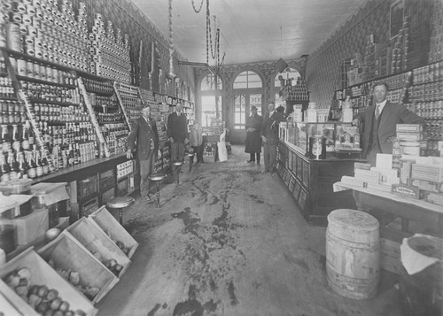 Grocery store interior, Orange, California, ca. 1920