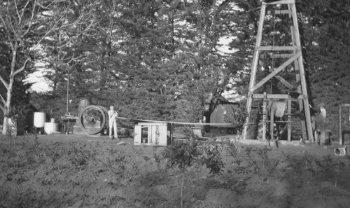 Hillebrecht Ranch irrigation pumping plant in Orange, California, 1910