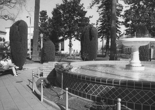 Plaza Park tile and electric fountain, Orange, California