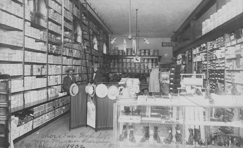 Ehlen & Grote Company shoe department, Orange, California, 1902