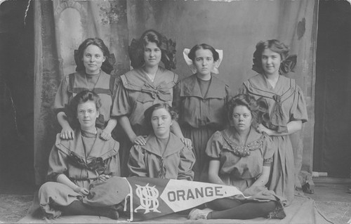 Orange Union High School girl's basketball team, ca. 1909