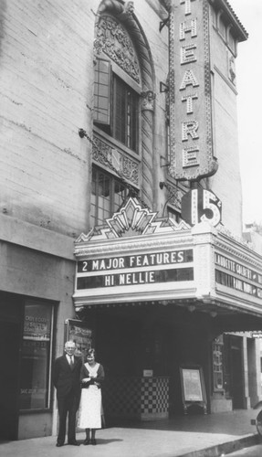 Orange Theater on North Glassell Street, Orange, California, 1934