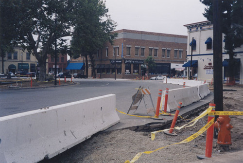 Plaza Square under construction, Orange, California, 2001 NORTHEAST CORNER OF PLAZA SQUARE PARKING AREA TORN UP