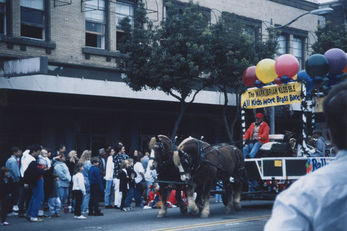 KLOS Radio's Mark and Brian "Day Before Thanksgiving" Parade along South Glassell Street, Orange, California, 1995