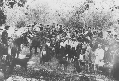 Satiago Hunt Club outing in Orange County Park, Orange, California, 1906