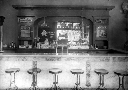 Dittmer's Mission Pharmacy soda fountain, Orange, California, ca. 1906