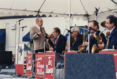 Gogh Van Orange Art and Music Festival, Tex Beneke Band playing at the Plaza, Orange, California, 1995