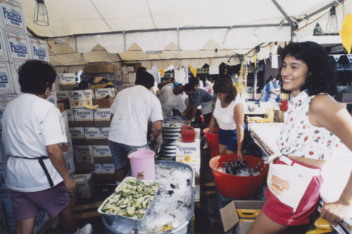 International Street Fair with Mexican food booth, Orange, California, 1994