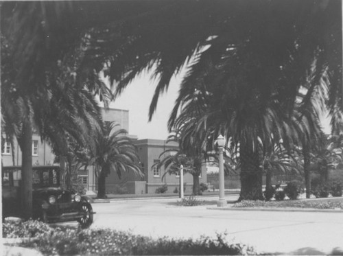 Orange Union High School from North Orange Street, Orange, California, ca. 1925