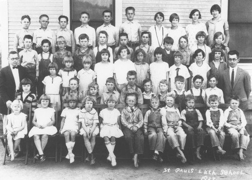 St. Paul's Lutheran School class portrait, Orange, California, 1927