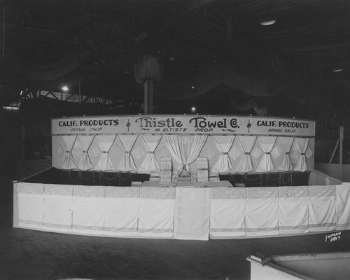 Thistle Towel Company display, Orange, California, 1929