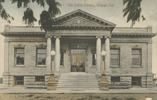 Orange Public Library, Carnegie building, 407 East Chapman Avenue, Orange, California, 1909