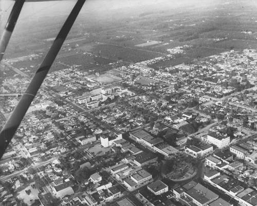Aerial view of Orange, California, 1950