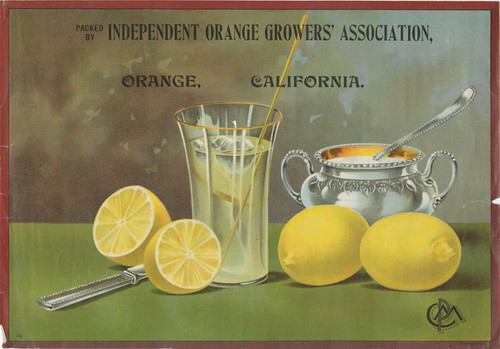 Crate label for "Independent Orange Growers' Association", Orange, California, ca. 1900