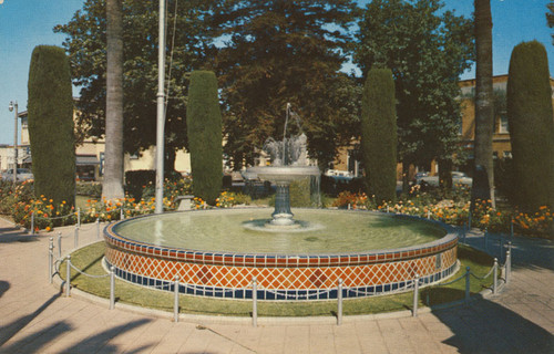 Plaza Park tile and electric fountain, Orange, California