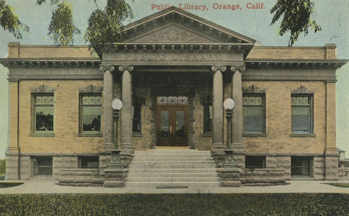 Orange Public Library, Carnegie building, 407 East Chapman Avenue, Orange, California, 1909