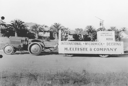 May Festival Eltiste & Company parade float, Orange, California, 1922