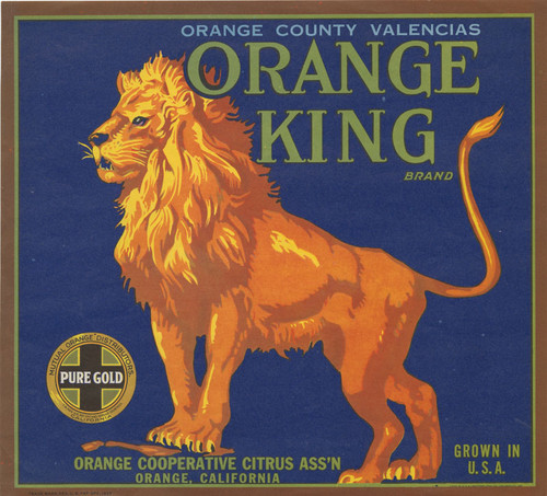 Crate label, Orange King Brand, Orange, California