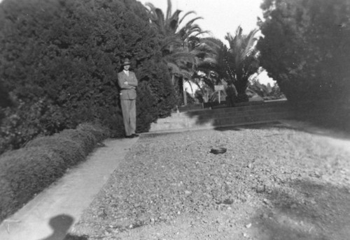 George Weimer in Hewes Park, El Modena, California, ca. 1925