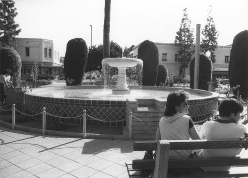 Plaza Park tile and electric fountain, Orange, California