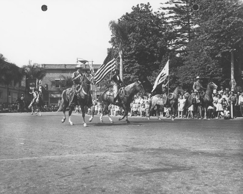 Harvest Festival with "Tri-City Wranglers" in Plaza Square, Orange, California, 1947