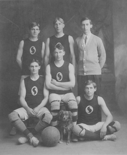 Y.M.C.A. basketball team of 1908-1909, Orange, California, 1909