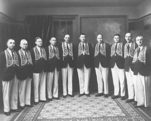 IOOF (International Order of Odd Fellows) Lodge officers, Orange, California, 1931