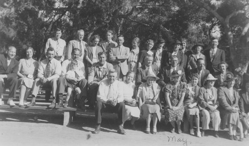 Orange Union High School Class of 1911 reunion, Orange, California, ca. 1920