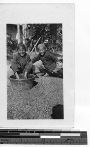 Two boys at Dongzhen, China, 1924