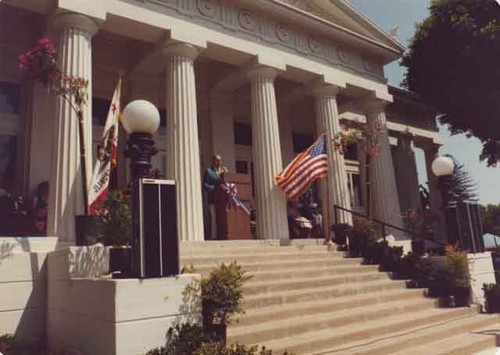 Man speaking at Cultural Arts Center dedication