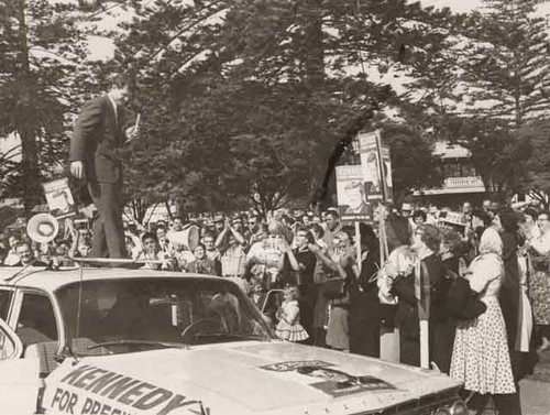 Ted Kennedy campaigning for his brother JFK