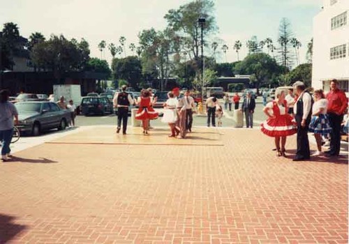 Square dancing demonstration on opening day